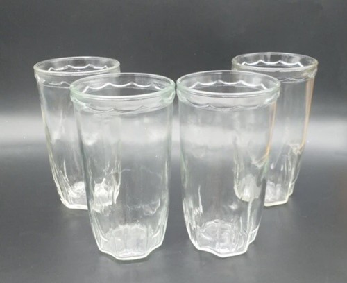 Vintage Jelly/Jam Jar Juice Glasses Set of 4 Clear