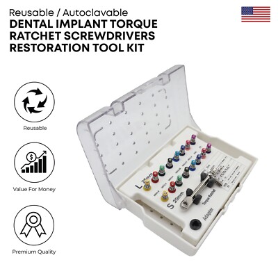 Dental Universal Implant Prosthetic Kit Torque Wrench Screw Drivers Remover Tool