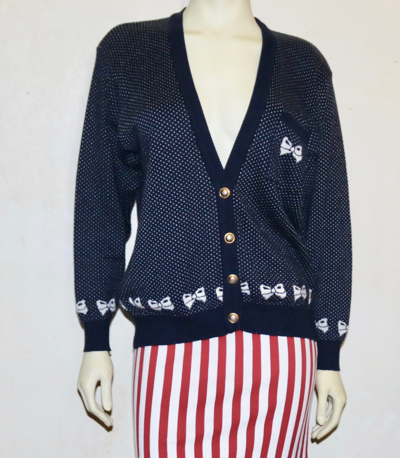 London bow design cardigan sweater 36 