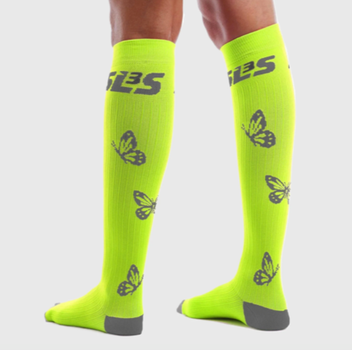 SLS3 FCX Compression Socks M/L Lemon Lime 20-30 mmHg Knee High Support 2 Pairs - Picture 1 of 10