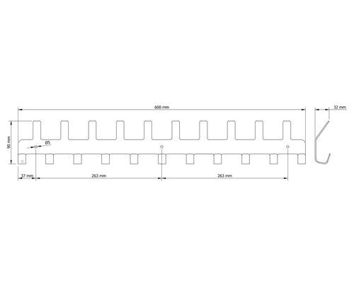 Hakenleiste Garderobenhaken Wandhaken Kleiderhaken Weiss - 5 bis 35 Haken - Bild 15 von 25