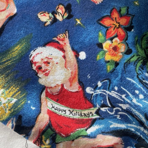 YO WEAR USA Large Surfin' Hula Santa Claus Hawaiian S/S Shirt 100% Cotton - Picture 17 of 23