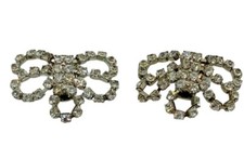 Vintage Glittering RHINESTONES Shoe Clips SG D'OR