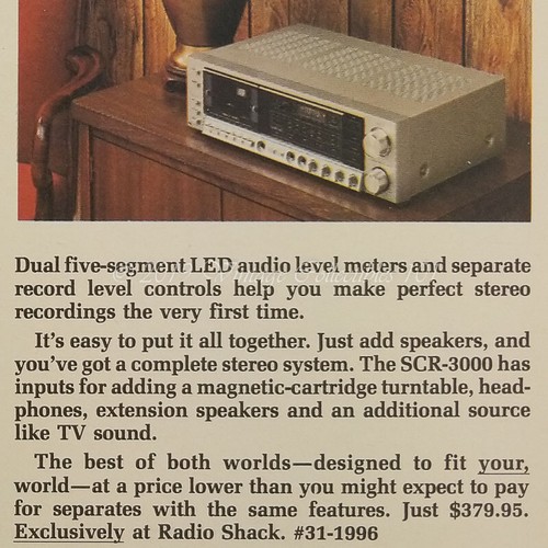 1983 Radio Shack Stereo Cassette Receiver SCR-3000 photo art decor vintage ad - Picture 10 of 12