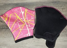 1 Pair Swimming Webbed Nylon Gloves Size M New