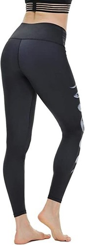 Womens High Waist Print Yoga Pants Plus Size with Hidden Waistband Pocket-XS - Picture 3 of 9