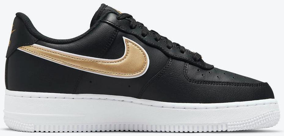 NIKE★WMNS AIR FORCE 1 '07 SE★STAIN BLACK/GOLD Nike Air Force 1 '07 Essential Low Black Gold Swoosh W for
