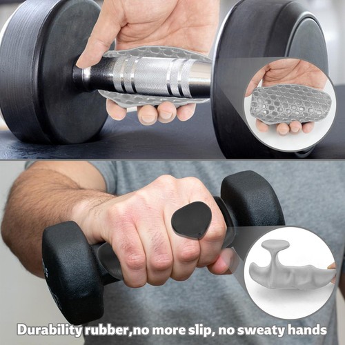 Gym Grips for Weight Lifting Fingerless Hand Protection Silicone Pull up Grips - Picture 6 of 13