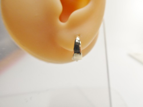10K REAL YELLOW GOLD DESIGNS HIGH POLISH HUGGIE FANCY EARRINGS - Picture 3 of 8