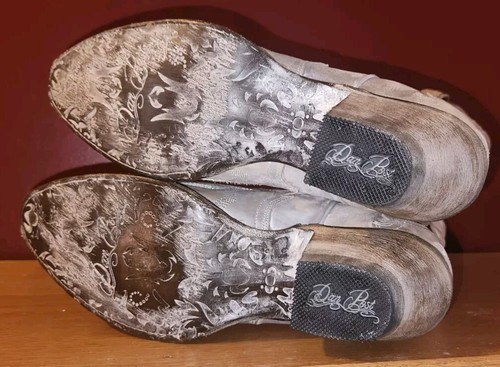 NWOB Womens Dan Post Cowboy Boots 8 1/2 Leather White Wash Cowgirl Frost Bite - Picture 7 of 7