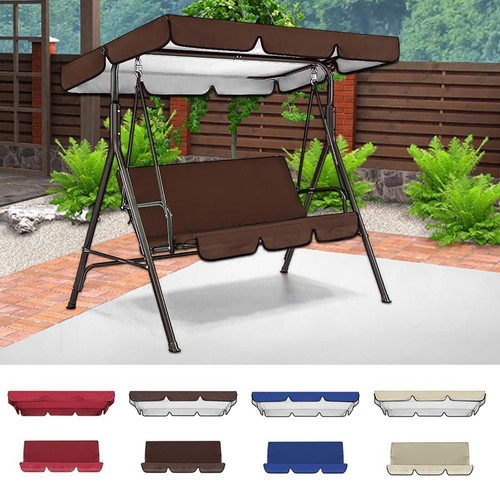 Garden Outdoor 3 Person Porch Swing Chair Bench Canopy Seat Ceiling Cover\ D5R7