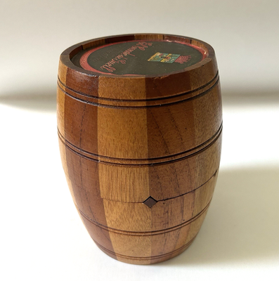 Antique Humidor Oak Cigar Barrel Box Pipe Tobacco Two Tone Wood Storage 6.5  x 4
