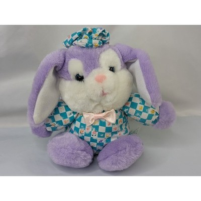 Purple Rabbit Plush 6 Inch Teal Checkerboard MTY International Stuffed Animal