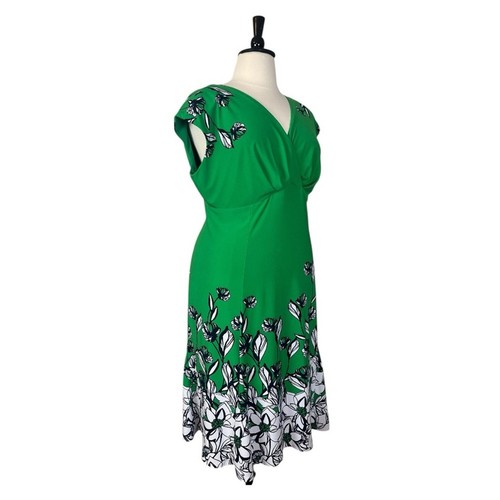 Jones New York Midi Dress Surplice Top A-line Cap Sleeves Women’s Plus Size 20W - Picture 2 of 13