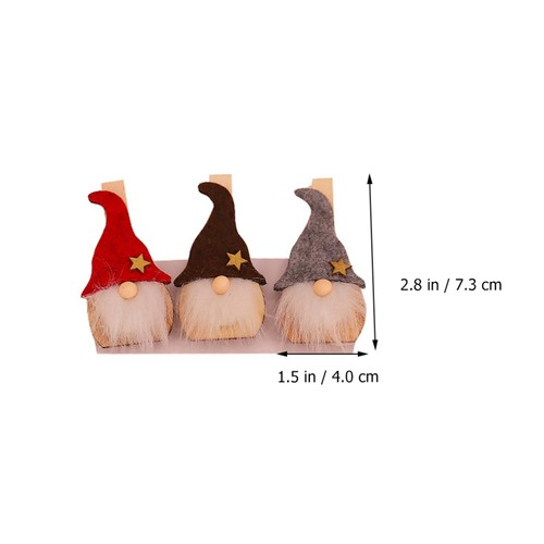 1 Set 6 Pcs Christmas Santa Clause Doll Clips Wooden Clips (Assorted Color) - Picture 4 of 12
