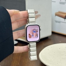 Square Chocolate Metal Fashion Band Compatible For Apple Watch S9/8/7/6/5/4/SE
