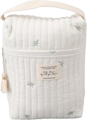 Diaper Bag, Embroidered Leaf Pattern Stroller Bag Soft Cotton, Outdoor, Small