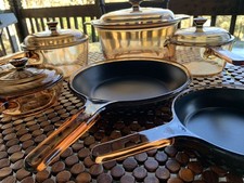 VTG PYREX Corning Vision Cookware Amber *10pc Set* SaucePan Skillet Dutch Oven
