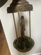 Vintage  Greek Goddess Hanging Mineral Oil Rain Fall Drip Lamp