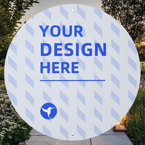 Medieval castle round aluminum painting