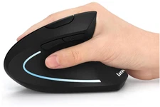 Ergonomic Mouse, LEKVEY Vertical Wireless Mouse - Rechargeable Black