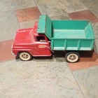 Tonka Vintage Pressed Steel Dump Truck Toy Vehicle Red Cab Green Dump Bed
