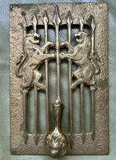 Antique Speakeasy Peephole Door Knocker  1920s Solid Brass 6” x 9”