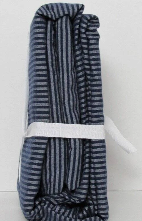 Juego de sábanas orgánicas Pottery Barn Boxter a rayas, Twin/Twin XL azul marino gris claro nuevo con etiquetas Foto 3 de 4