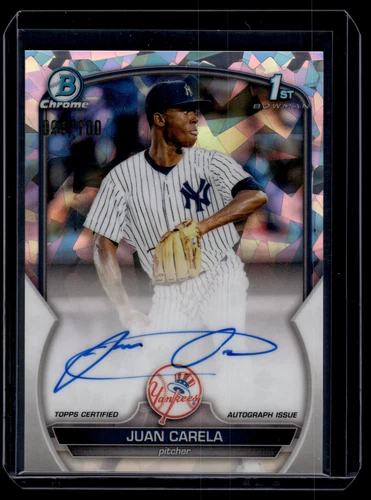 Juan Carela 2023 Bowman Chrome Atomic Refractor Auto Card /100 #CPA-JCA