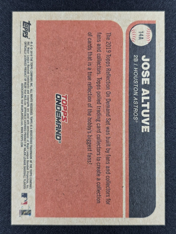 Jose Altuve 2019 Topps On Demand Reflection Black Parallel 01/10 #14A ASTROS - Image 2 of 2