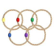 5 Pcs Multicolor Sisal Rope Ring Toss Game Replacement Parts, Outdoor Toss Ri...