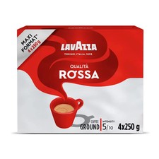 Lavazza Qualita Rossa Ground Coffee, 4 x 250g Free next day delivery 18.99 per kilo