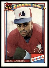 1991 Topps Bazooka Shining Stars Delino DeShields #14 Montreal Expos