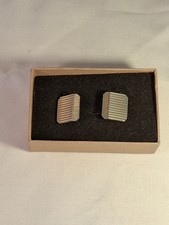 Square Gp Engine-turned Cufflinks Good Condition No Rubbing Wearable
