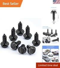 8-piece Black Anti-rattle License Plate Bolt Set - Rust-proof Stainless Steel