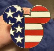 Fourth of July Mickey Mouse Patriotic Trading Pin Disney American Flag Pin