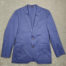 J Crew Ludlow Blazer Mens 38R Blue Cotton Slim Fit Italian Fabric Casual Jacket