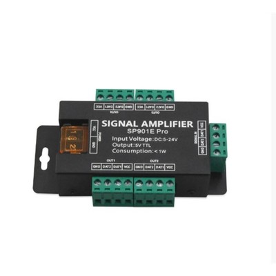 SP901E Pro SPI-Signalverstärker DC5V-24V Pixel IC-Signaldimmer für WS2811 W6185