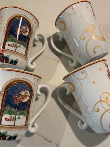 Williams Sonoma TWAS THE NIGHT Before Christmas Coffee Mugs Set of 4 New in Box - Picture 6 of 7