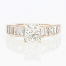 IGI 1.84ctw Princess Diamond w/ Accents Engagement Ring 14k White Gold Size 8.25