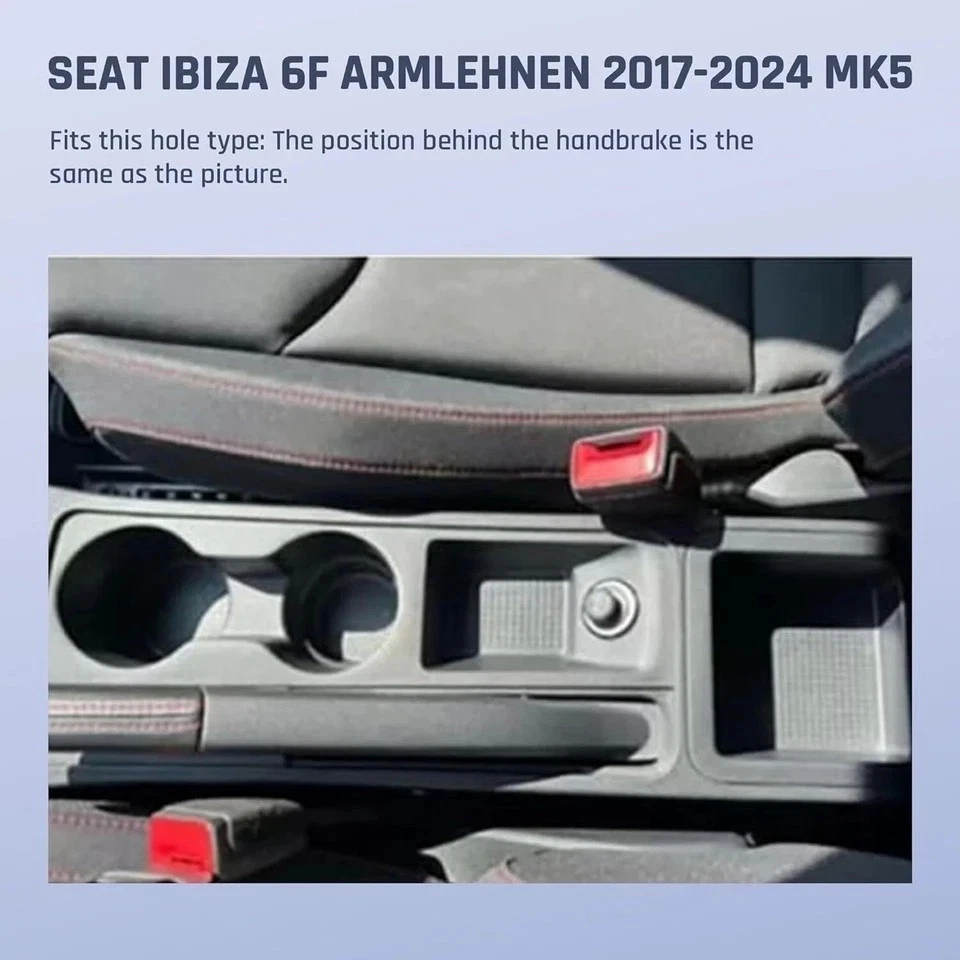 Caja consola reposabrazos para SEAT IBIZA 6F 2017-2024 2 puertos USB y luz de cigarrillo Foto 2 de 4