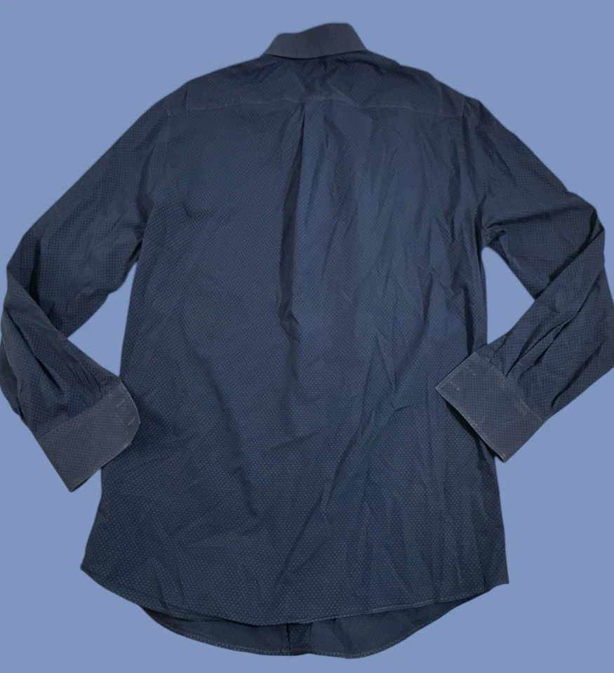 Brunello Cucinelli Cotton Blue Polka Dot Button Down Shirt basic Fit XL - Image 2 of 4