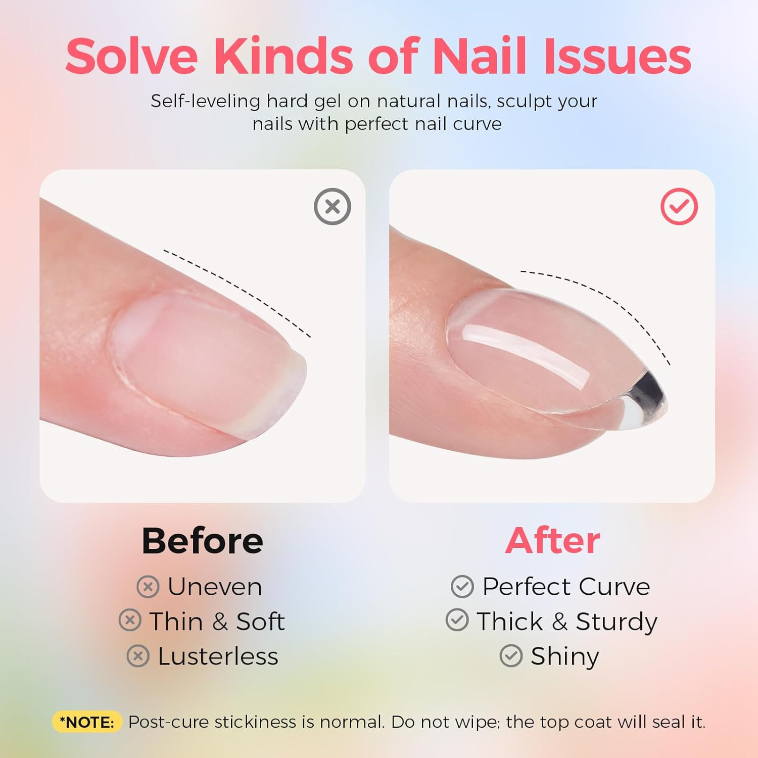 Builder Gel for Nails, 60G Clear Hard Gel for Nail Extension with 10 Nail Forms,