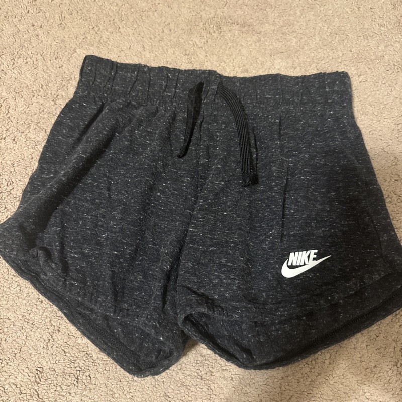 NIKE NSW Jersey Shorts Girl's LARGE Black Heather White
