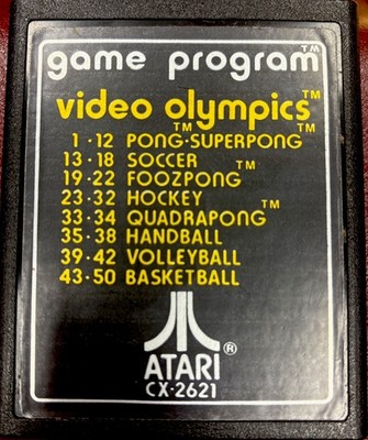 Video Olympics - Atari 2600 Rare # Text Label Cart Only Tested Works Great!