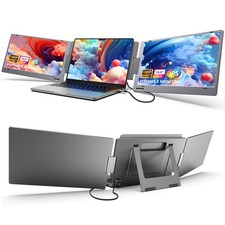 KYY Portable External Screen Triple Laptop Monitor Extender, 15.6" 1080P Grey