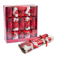 Jingle Joy 14 Inch Poinsettia Christmas Crackers 10 Pack Deluxe