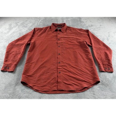 Columbia XCO Mens Large Rust Orange Button Down Long Sleeve Hiking Shirt L