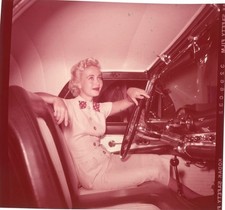 Jane Powell driving Vintage Car 1950's Camera Original 2.25 x 2.25 Transparency