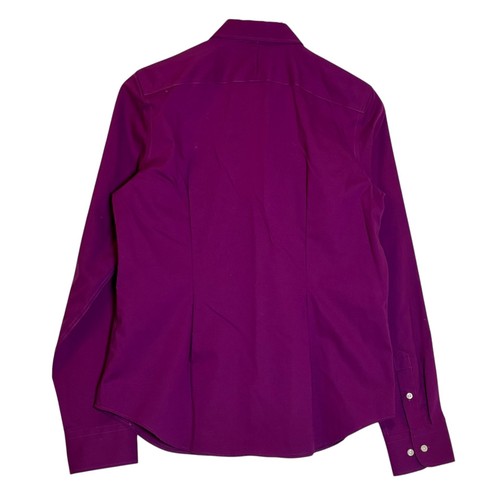 NEW No Iron Button Front Shirt Long Sleeve Med Purple Magenta Office Top MSRP$60 - Picture 4 of 5